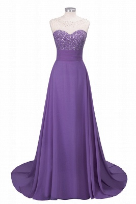 Sweetheart Sleeveless Evening Gown Floor Length with Sweep Train_1