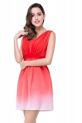 Vestido de dama de honor rojo joya A-line_1
