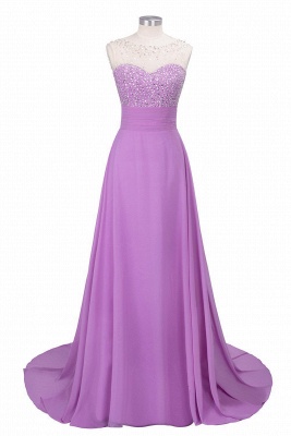 Sweetheart Sleeveless Evening Gown Floor Length with Sweep Train_2