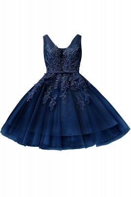 A-line Knee-length Tulle Prom Dress with Appliques_7