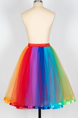 Women's Ball Gown Mini Rainbow Tulle Cute Party Dress_8