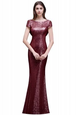 Women Sparkly Rose Gold Long Sequins Bridesmaid Dresses Prom/Evening Gowns_1
