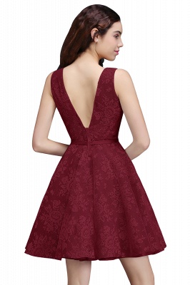 A Line Lace Cocktail Homecoming Dresses_2