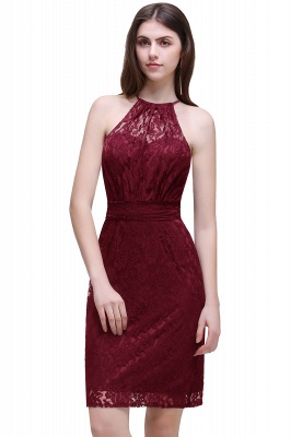 Elegant Short Sheath Halter Lace Prom Dress_1