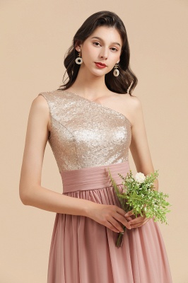 Stylish One Shoulder Sequins Chiffon Evening Party Dress Prom Dress_9