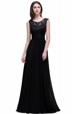 Scoop A-line Chiffon Lace Prom Dress_5