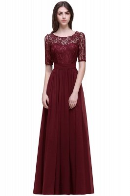 Elegant Scoop Chiffon A-line Prom Dress With Lace_4