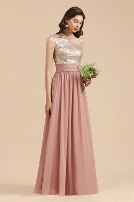 Stylish One Shoulder Sequins Chiffon Evening Party Dress Prom Dress_6