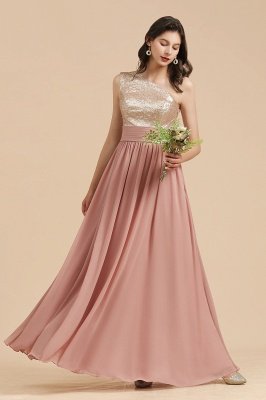 Stylish One Shoulder Sequins Chiffon Evening Party Dress Prom Dress_5