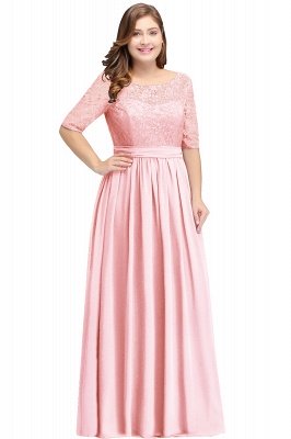 Elegant Scoop Chiffon A-line Prom Dress With Lace_2