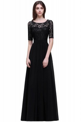 Elegant Scoop Chiffon A-line Prom Dress With Lace_7