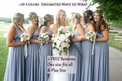 Convertible Dress Long Bridesmaid Dress Multi-way Twist Wrap Dress_3