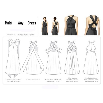 Convertible Dress Long Bridesmaid Dress Multi-way Twist Wrap Dress_24