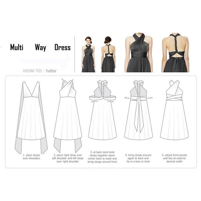Convertible Dress Long Bridesmaid Dress Multi-way Twist Wrap Dress_25