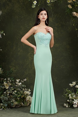 Women's Lace Mermaid Illusion Crystal Elegant Evening Dress_6