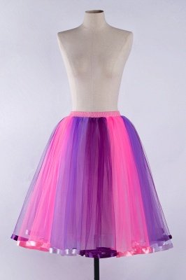 Women's Ball Gown Mini Rainbow Tulle Cute Party Dress_11