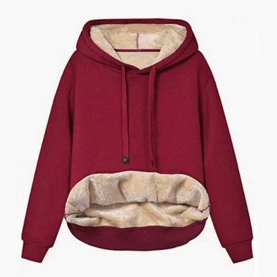 Casual Warm Streetwear Fleece Hooded Sweatshirt_2