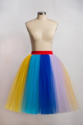 Women's Ball Gown Mini Rainbow Tulle Cute Party Dress_5