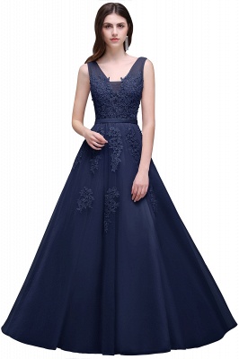 A-line Floor-length Tulle Bridesmaid Dress with Appliques_6