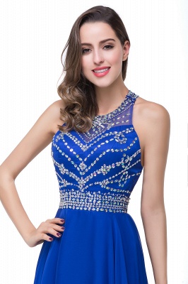A-line Crew Floor-length Sleeveless Tulle Prom Dresses with Crystal Beads_10