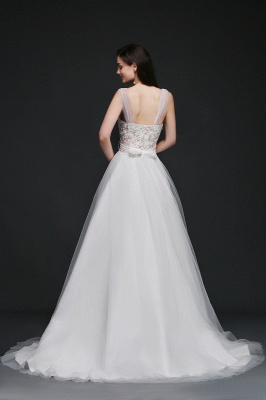 Scoop Tulle Elegant Wedding Dress With Lace_2