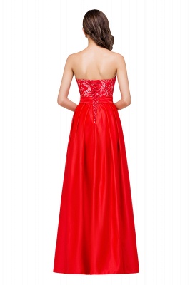 A-line Sweetheart Sleeveless  Floor-Length Red Chiffon Prom Dresses_3