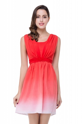 A-line Jewel Red Bridesmaid Dress_2