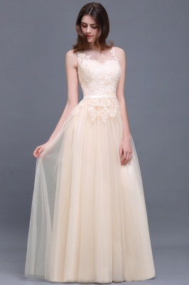 Floor-Length Tulle A-line Lace Prom Dress_6