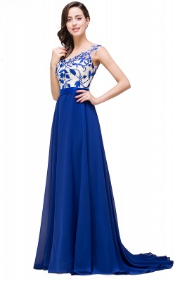 Chiffon A-Line Floor-Length Sleeveless  Prom Dresses with Lace-Appliques_7