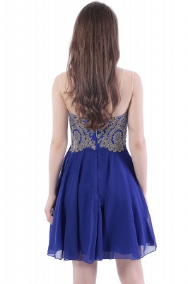 Short Lace Chiffon Jewel Applique Prom Dresses_3