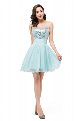 A-line Sweetheart Sleeveless Chiffon Short Prom Dresses with Sequins_5