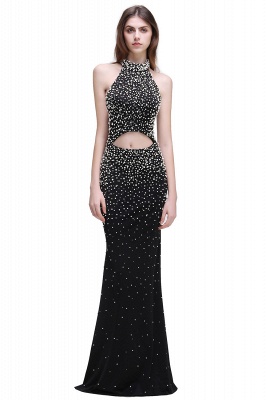 Mermaid  Black Luxury Long Prom Dresses with Beading_1