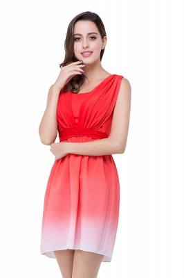Vestido de dama de honor rojo joya A-line_7