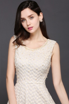 Sexy Lace Princess Scoop neck Knee-length  Prom Dress_6