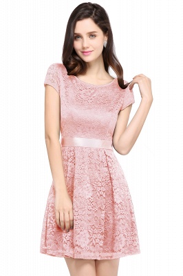 Cheap Scoop A-line Lace Homecoming Dress_1