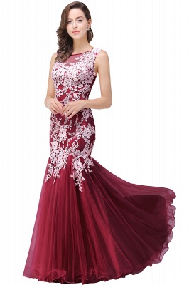 Lace Mermaid Sleeveless Maxi Long  Prom Dress_2
