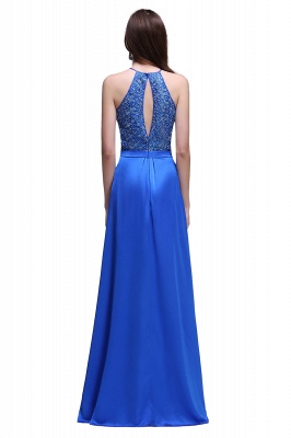 A-line Halter Neck Chiffon Royal Blue Prom Dresses with Sequins_2