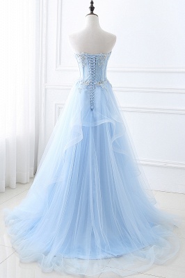 Ball Gown Sweetheart Tulle Sky Blue Cheap Prom Dress with Sequins_2