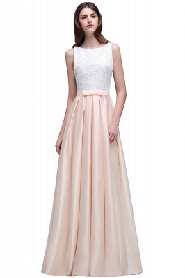 Elastic Satin A-line Scoop Lace Prom Dress_2