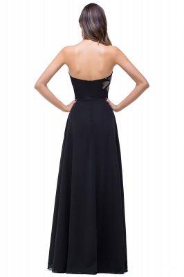 Embroidery A-line Sweetheart Black Evening Dress_3