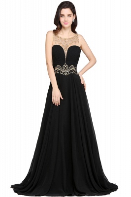 A-line Sleeveless Scoop Lace Chiffon Prom Dress_1