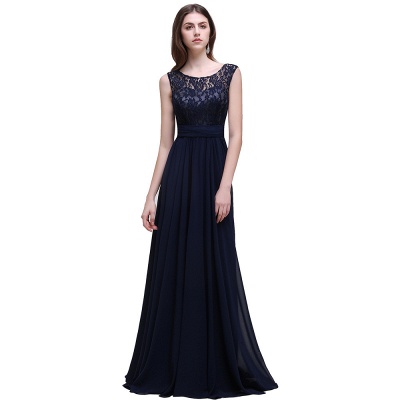 Scoop A-line Chiffon Lace Prom Dress_4