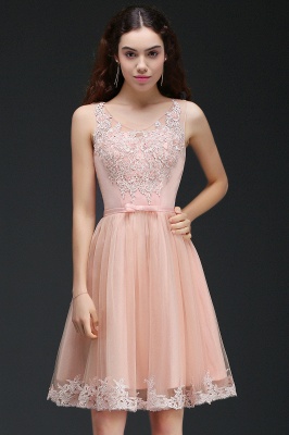 Cute Short A-line Lace Homecoming Dress_4