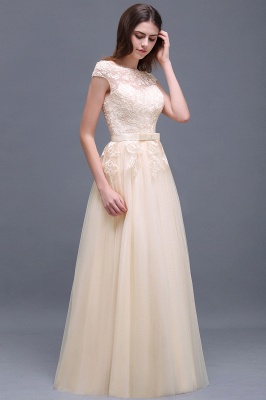 A-line Tulle Lace Appliques Floor-Length Prom Dress_10