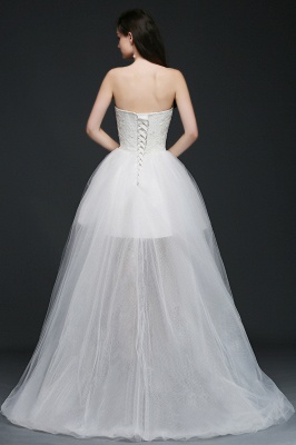 Hi-Lo Tulle A-line Lace Wedding Dress_2
