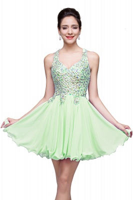 A-line Sweetheart Short Sleeveless Chiffon Prom Dresses with Crystal Beads_6