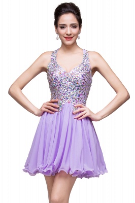 A-line Sweetheart Short Sleeveless Chiffon Prom Dresses with Crystal Beads_10