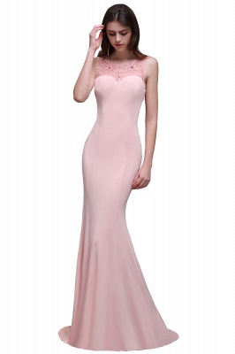 Applique Long Mermaid Sheer Floor-Length  Prom Dresses_2