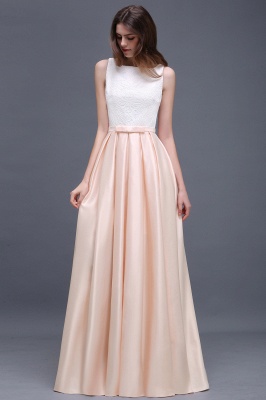 Elastic Satin A-line Scoop Lace Prom Dress_1