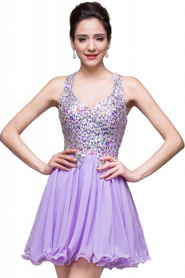 A-line Sweetheart Short Sleeveless Chiffon Prom Dresses with Crystal Beads_8